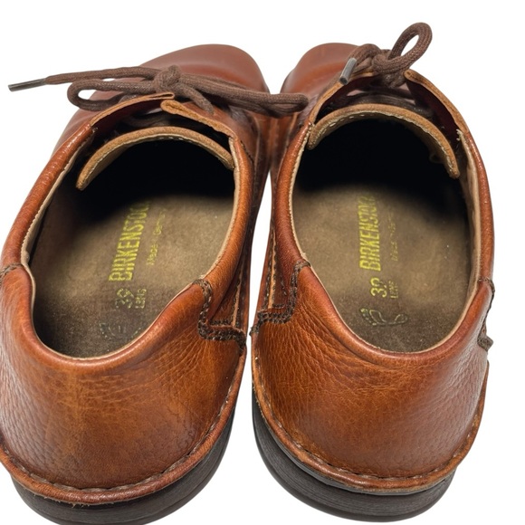 Birkenstock “Memphis” brown lace up oxford 39/8 pebbled leather full shoe - Picture 5 of 11
